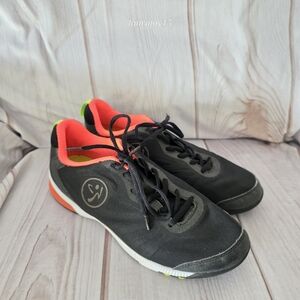 Zumba Impact Pulse Dance Sneakers Shoes Black Neon Trim Womens 9